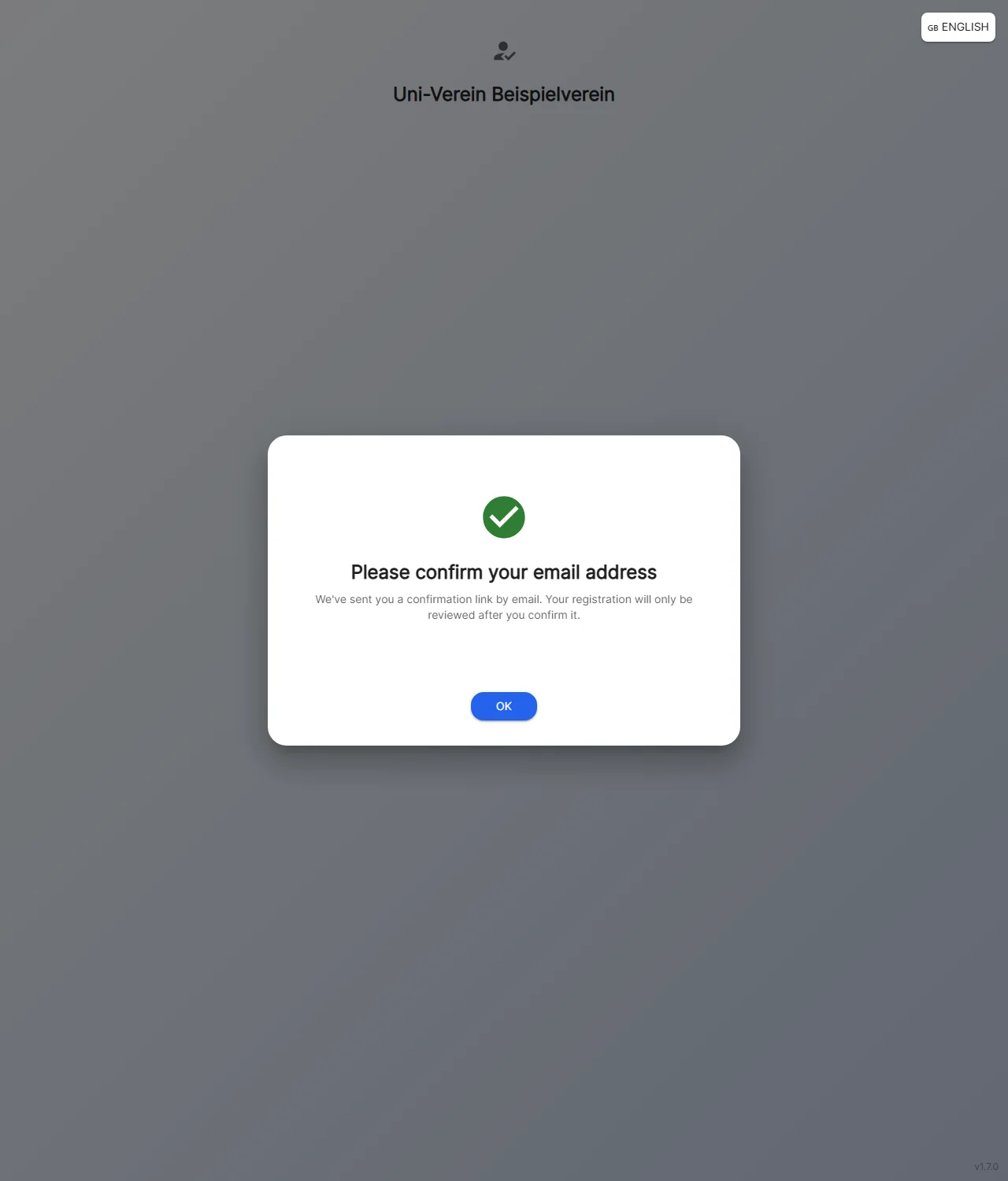 Screenshot confirm email
