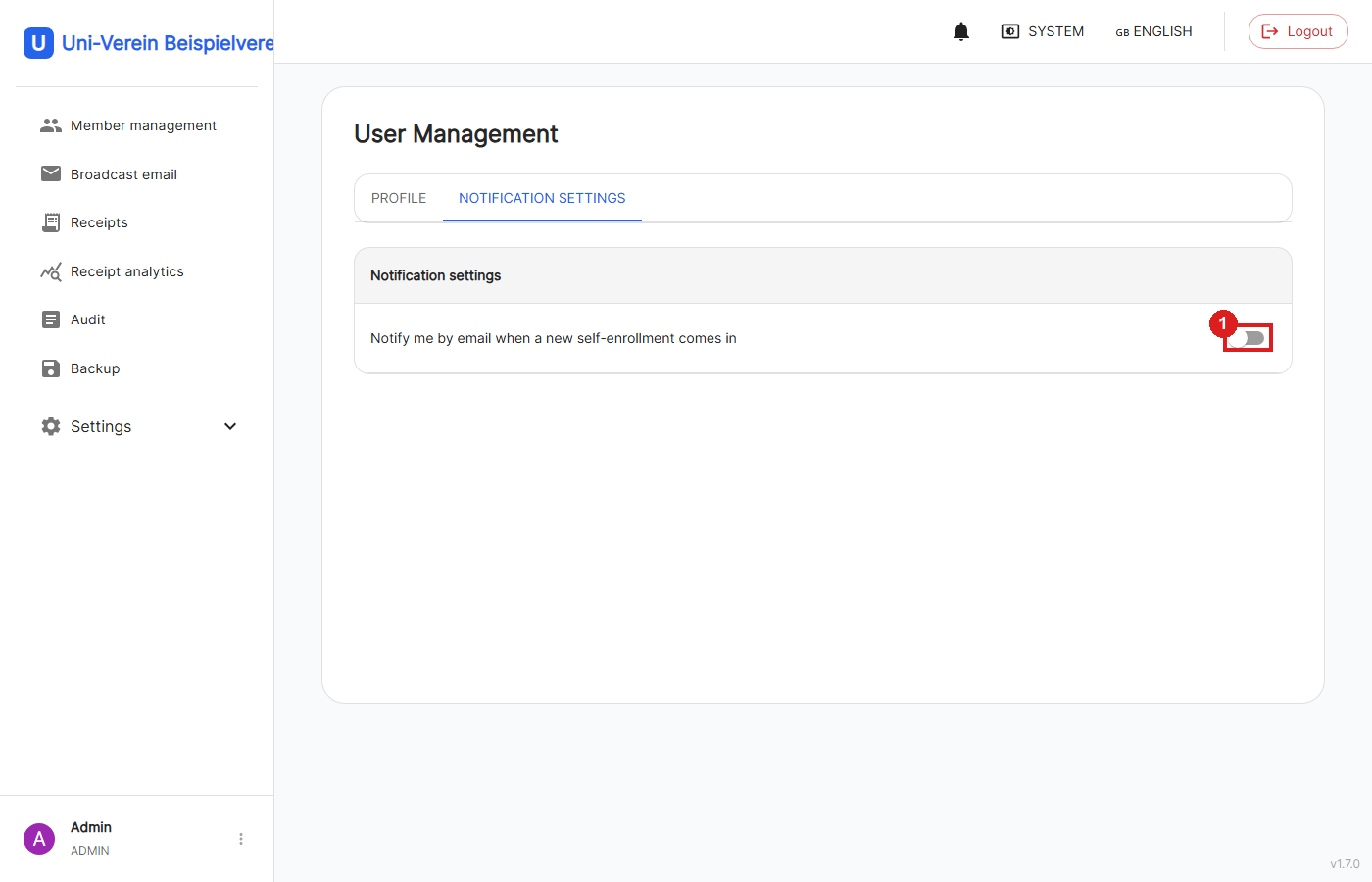 Screenshot notification opt-in