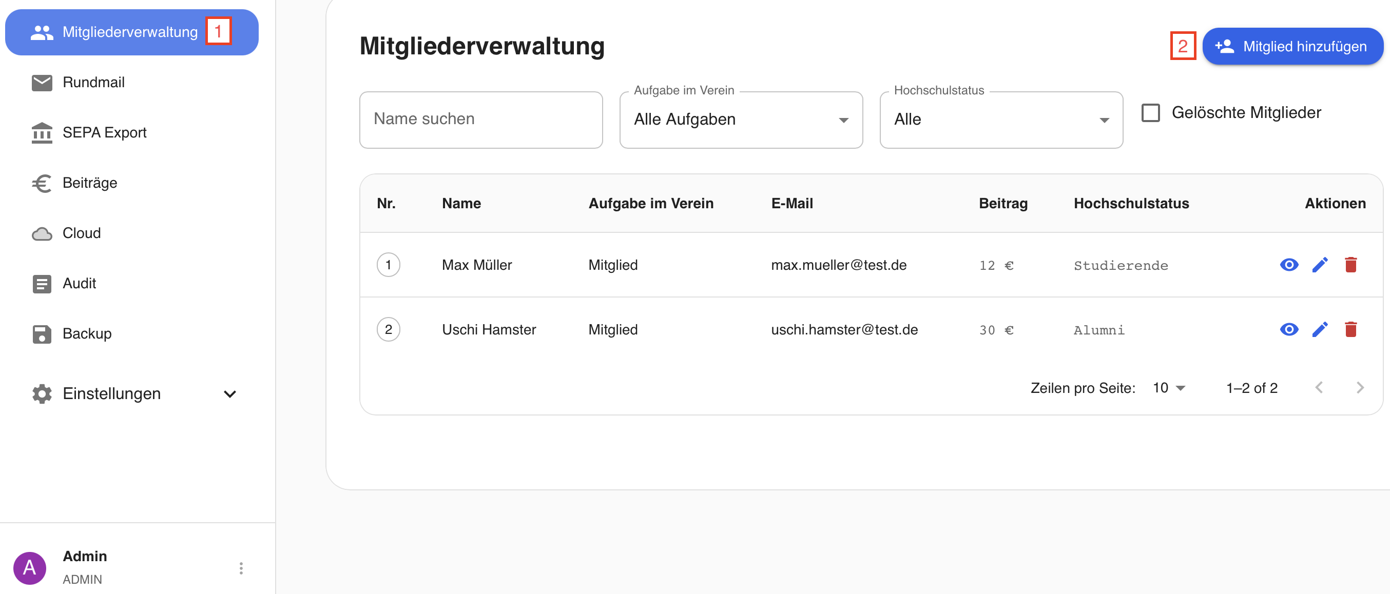 Screenshot Add Member